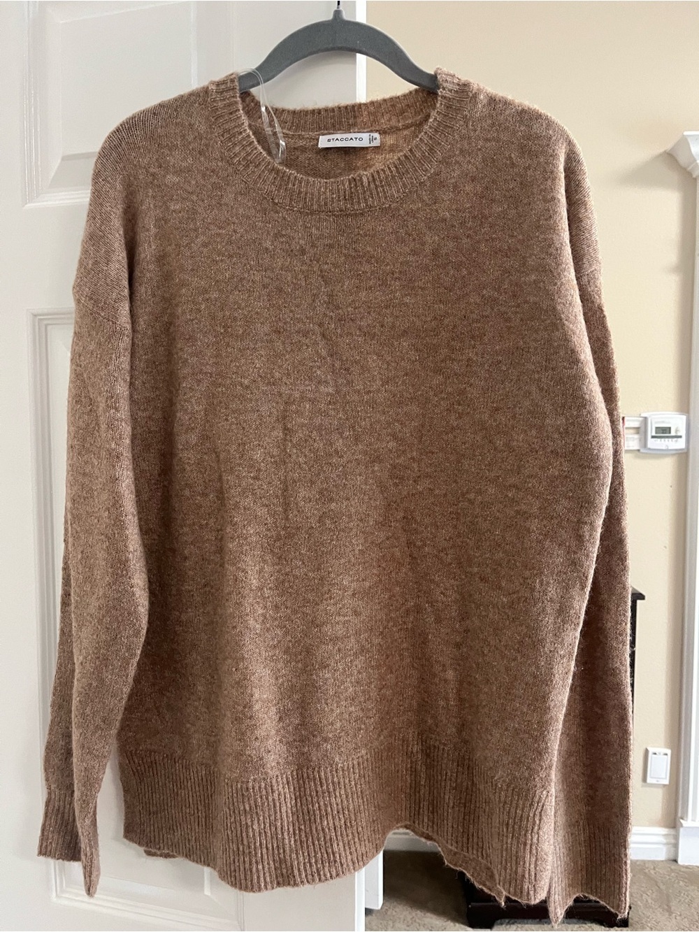 Staccato Camel Brown Knit Crewneck Sweater